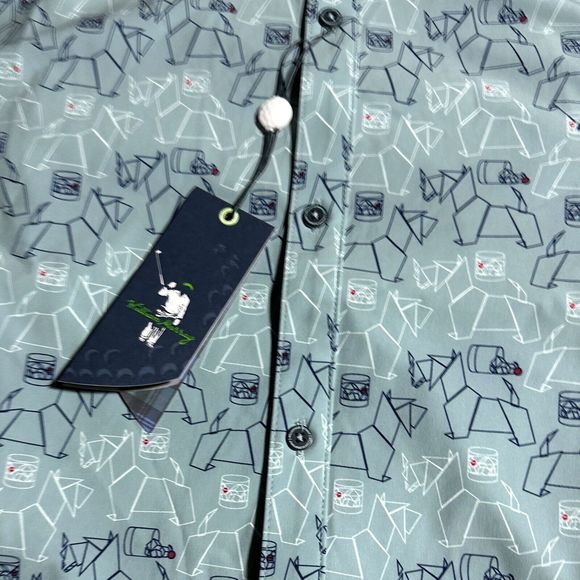 William Murray Scotch Blend Button Down Shirt Carolina Blue Scottie Size XXL NWT - Picture 4 of 14